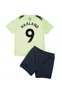 Manchester City Erling Haaland #9 Babytruitje 3e tenue Kind 2022-23 Korte Mouw (+ Korte broeken)